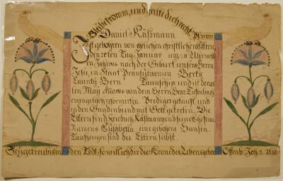 Untitled (Fraktur Birth Certificate)