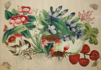 Untitled (Still life with flowers and crabs)