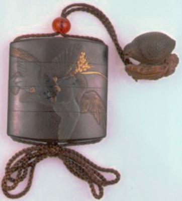 Three-Case Lacquer Inro with Netsuke