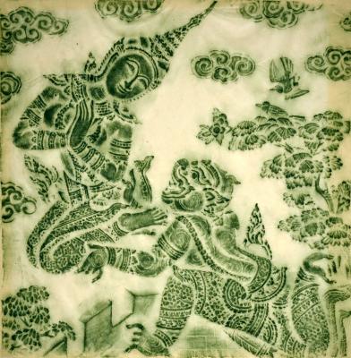 Untitled (Anghor Wat Khmer Dynasty rubbing)