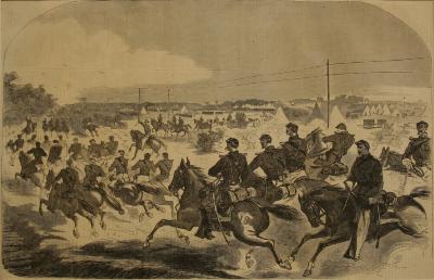 The Union Cavalry and Artillery Starting in Pursuit of the Rebels up the Yorktown Turnpike