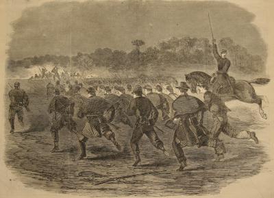 Charge of the First Massachusetts Regiment on a Rebel Rifle Pit near Yorktown