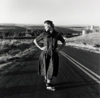 Janet Walter on evening walk above Lamona colony