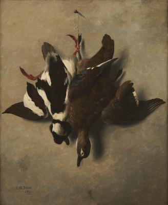 Still Life with Two Hanging Birds