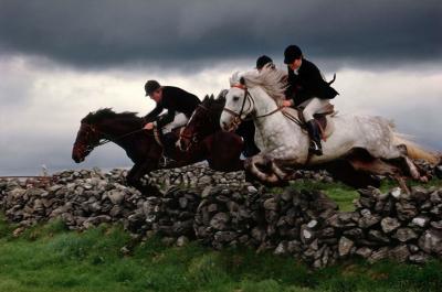 Jumping a Stone Wall, Co Galway